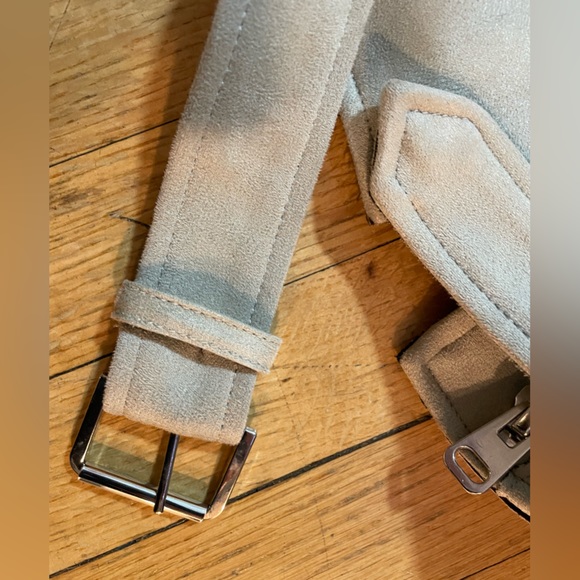 Zara Basics Faux Suede Cropped Moto Jacket - Size M - Picture 3 of 4